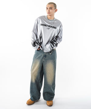 デニム中濃加工 モデル：180cm L着用