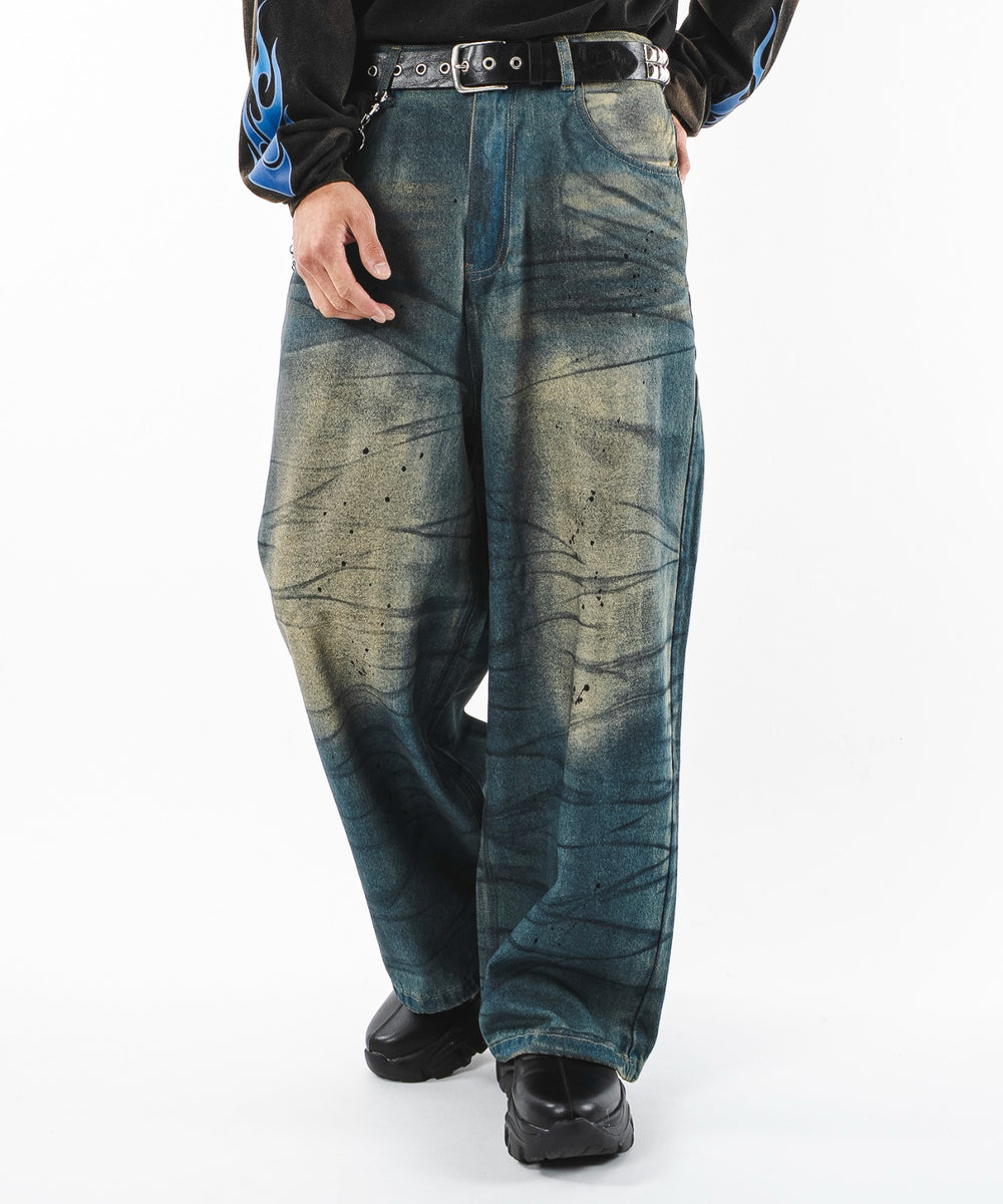 デニム中濃加工 モデル：180cm L着用