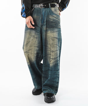 デニム中濃加工 モデル：180cm L着用