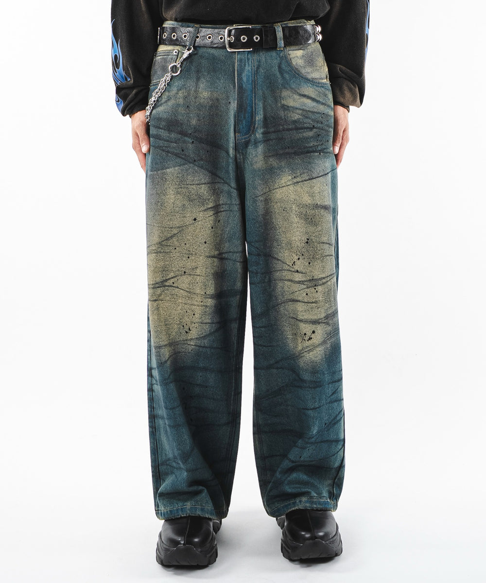 デニム中濃加工 モデル：180cm L着用