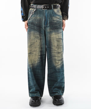 デニム中濃加工 モデル：180cm L着用