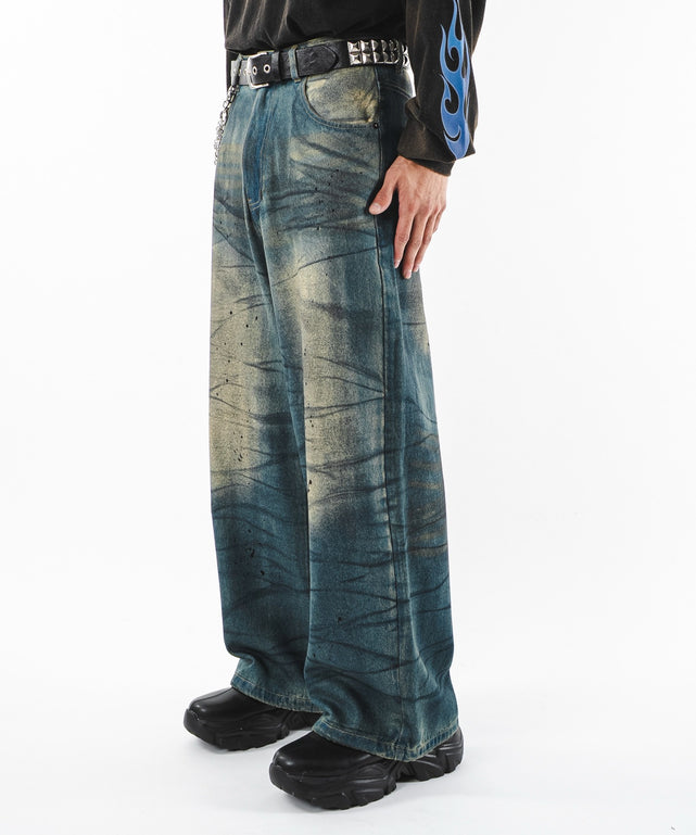 デニム中濃加工 モデル：180cm L着用