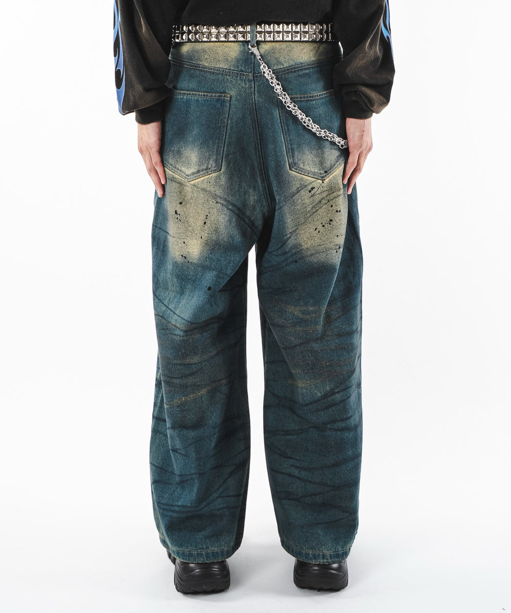 デニム中濃加工 モデル：180cm L着用