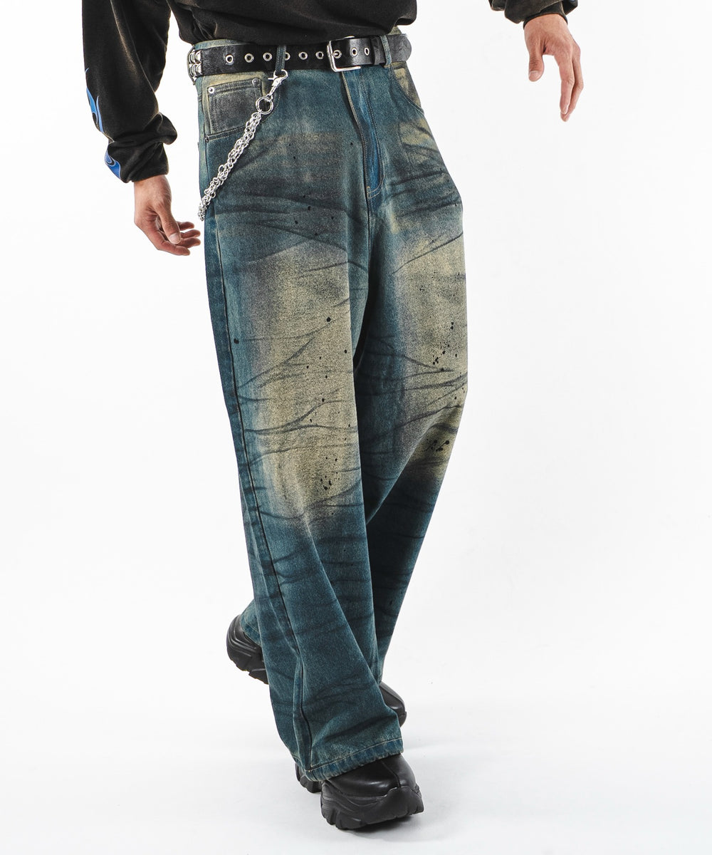 デニム中濃加工 モデル：180cm L着用