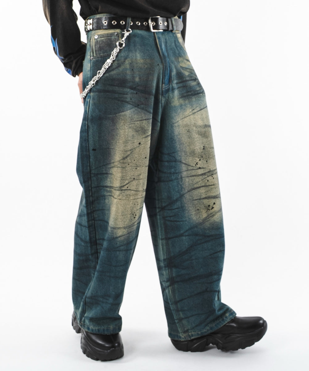 デニム中濃加工 モデル：180cm L着用