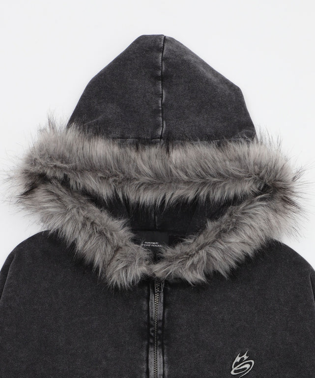 MA55IVE　ファーグラフィックZIPパーカー