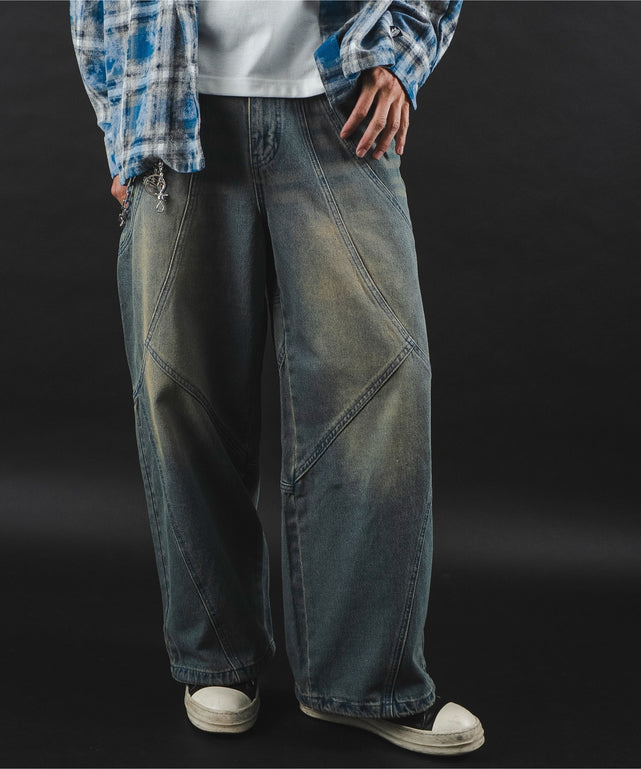 デニム中濃加工 モデル：180cm L着用