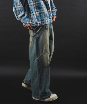 デニム中濃加工 モデル：180cm L着用