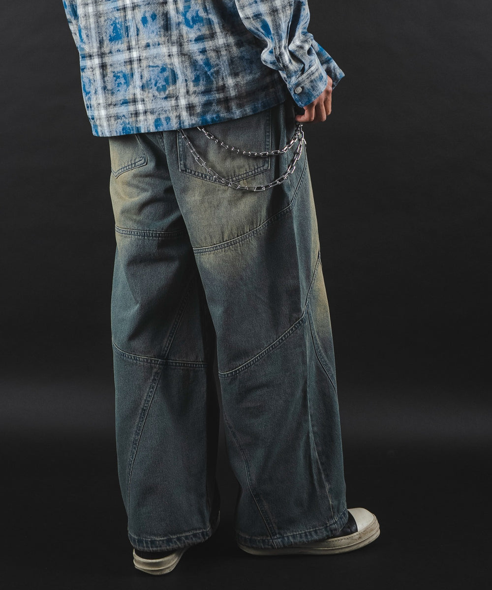 デニム中濃加工 モデル：180cm L着用