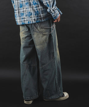 デニム中濃加工 モデル：180cm L着用