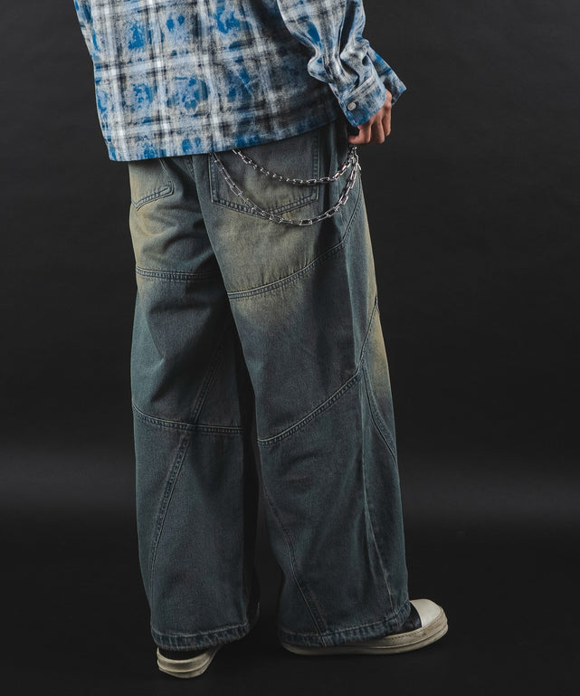 デニム中濃加工 モデル：180cm L着用