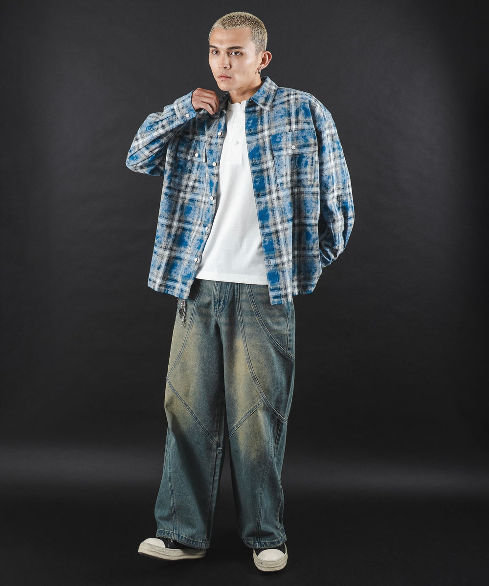 デニム中濃加工 モデル：180cm L着用