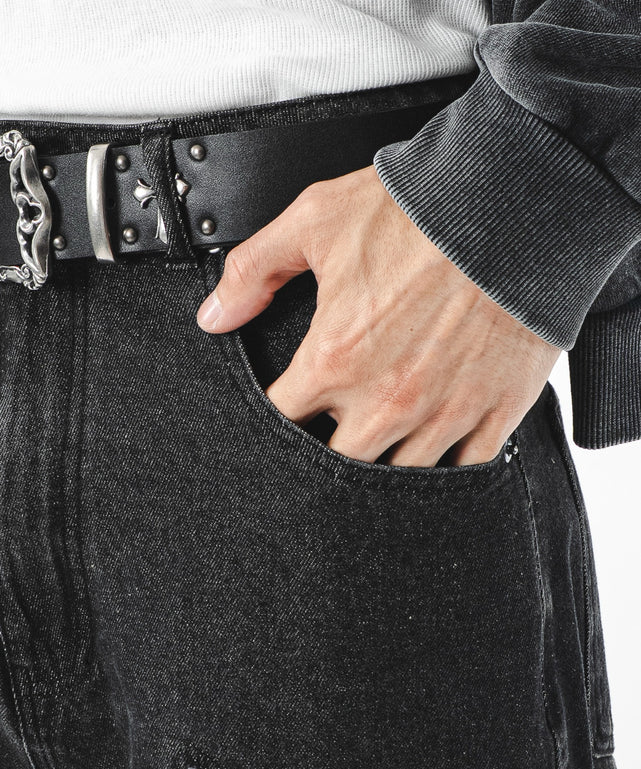 フリンジデニムパンツ