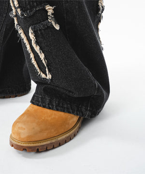 フリンジデニムパンツ