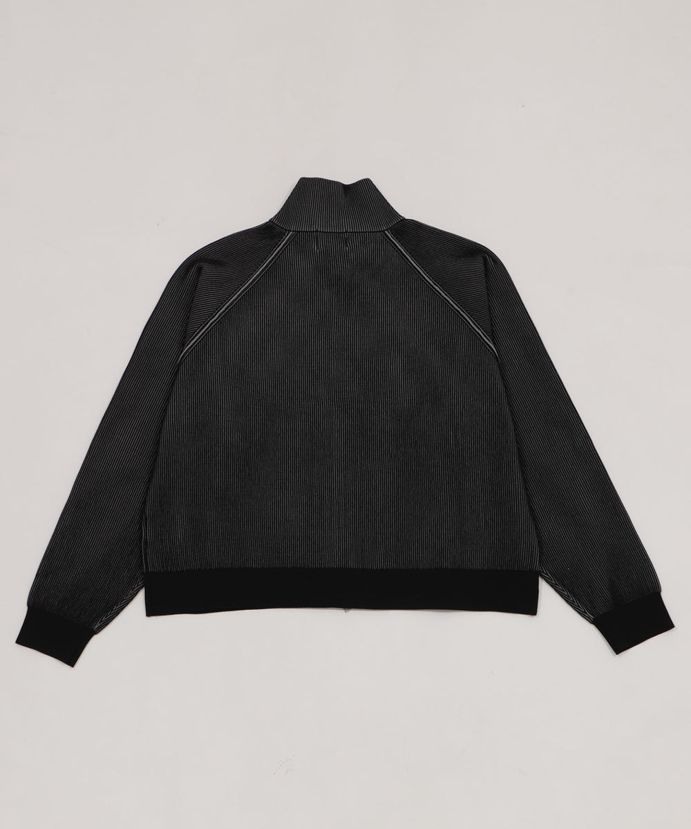 ショートグラフィックニットブルゾン