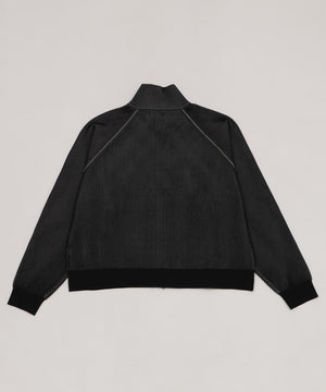 ショートグラフィックニットブルゾン