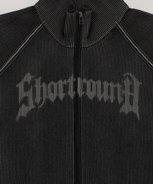 ショートグラフィックニットブルゾン