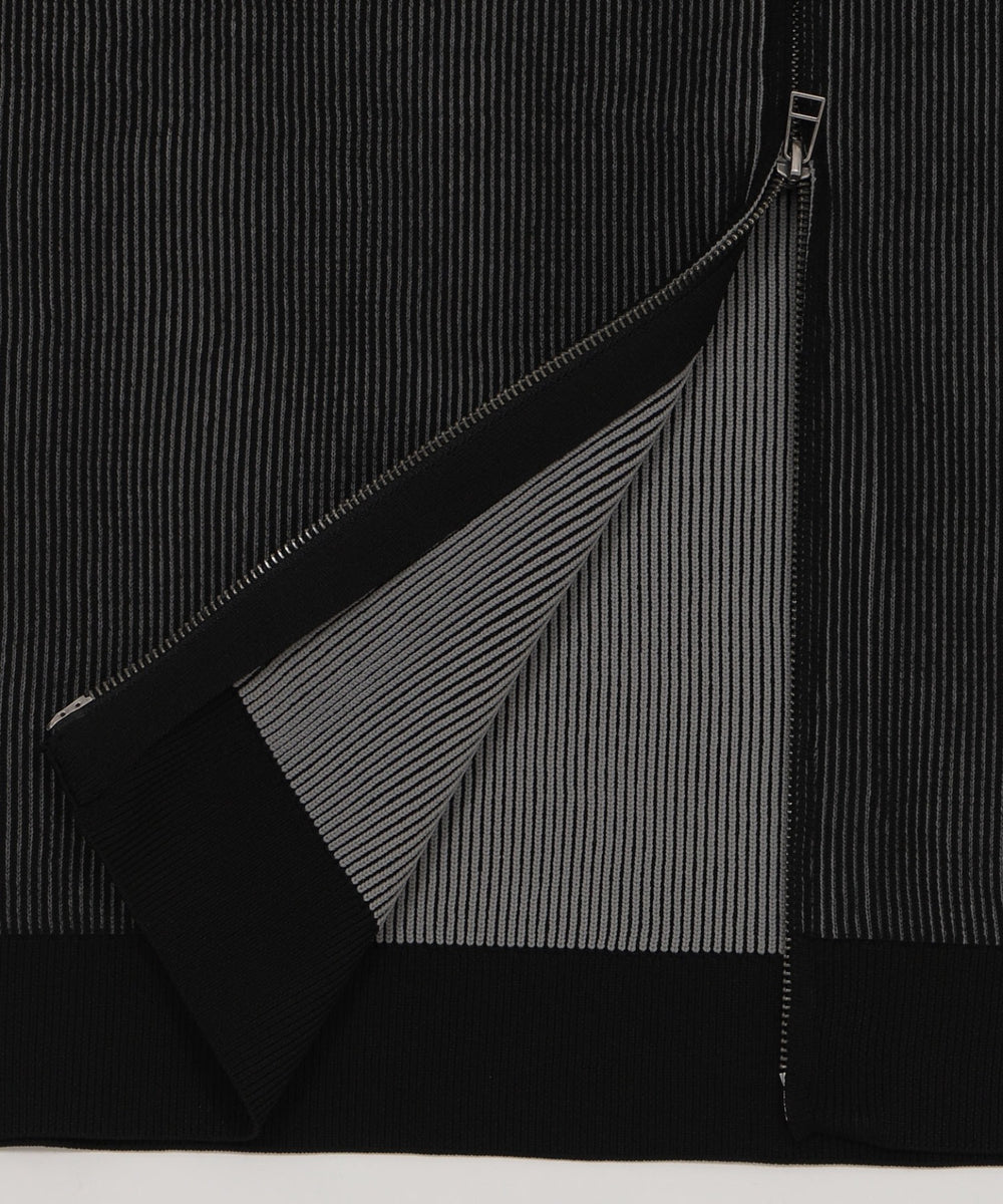 ショートグラフィックニットブルゾン