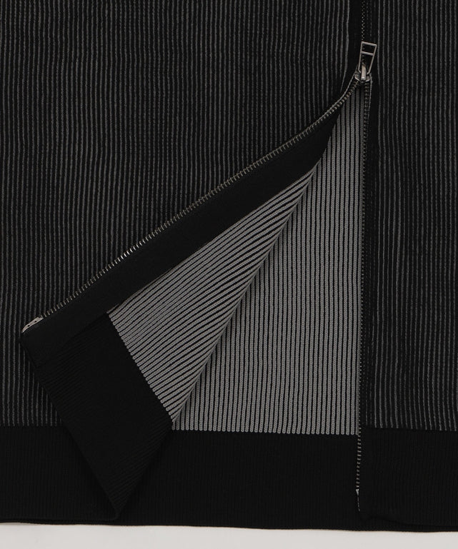 ショートグラフィックニットブルゾン