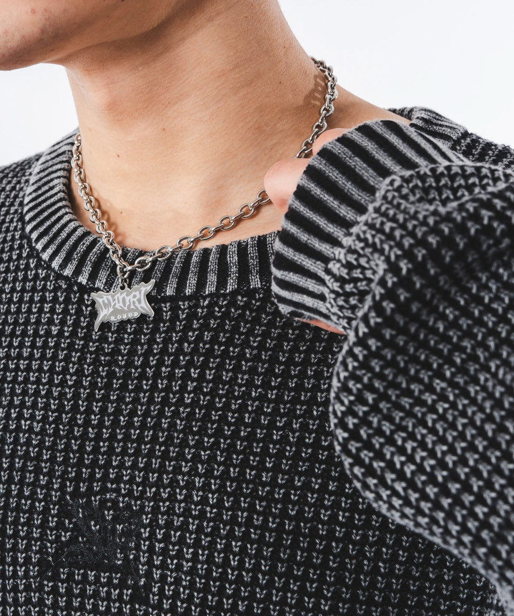 コンパクトフィットワッフルニットプルオーバー