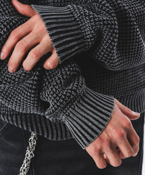 コンパクトフィットワッフルニットプルオーバー