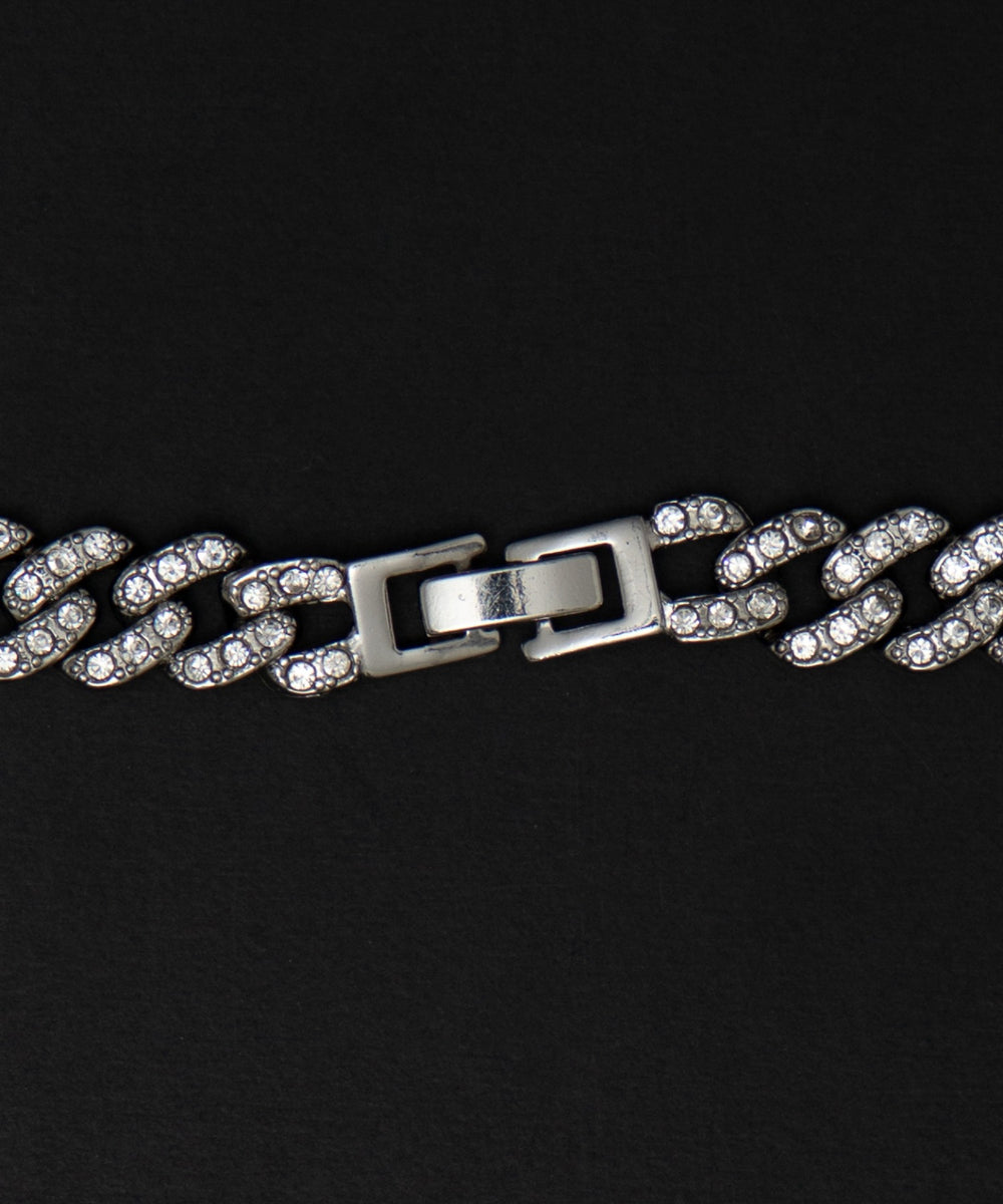 Mモチーフラインストーンネックレス