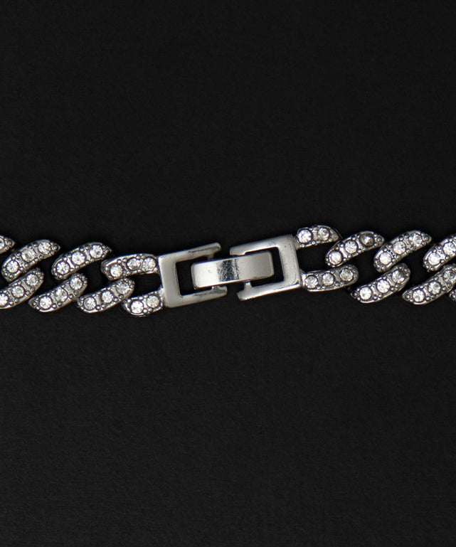 Mモチーフラインストーンネックレス