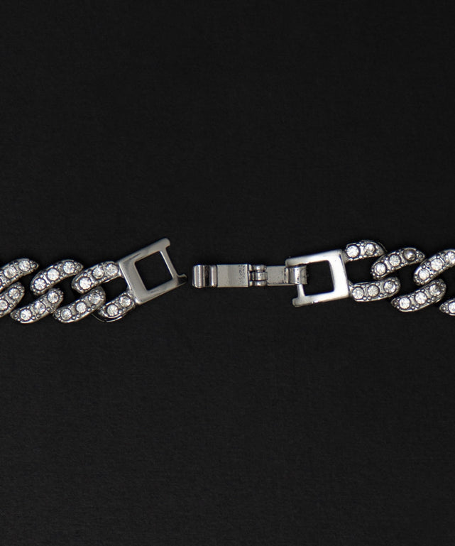 Mモチーフラインストーンネックレス