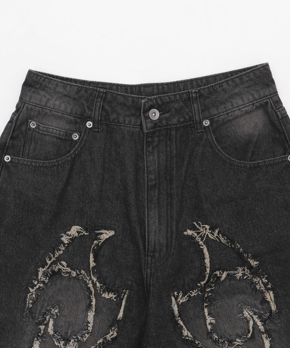 スーパーバギーフリンジデニムショーツ