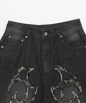 スーパーバギーフリンジデニムショーツ