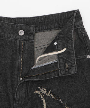 スーパーバギーフリンジデニムショーツ