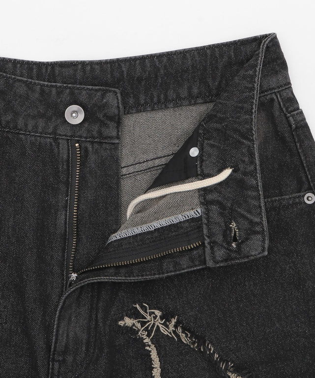 スーパーバギーフリンジデニムショーツ