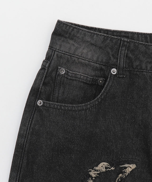 スーパーバギーフリンジデニムショーツ