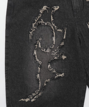 スーパーバギーフリンジデニムショーツ