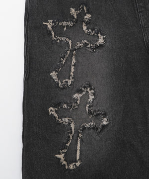 スーパーバギーフリンジデニムショーツ