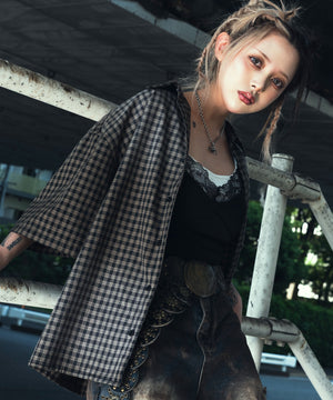 ブラックチェック1 モデル：153cm M着用