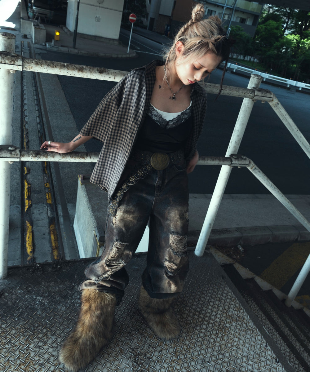 ブラックチェック1 モデル：153cm M着用