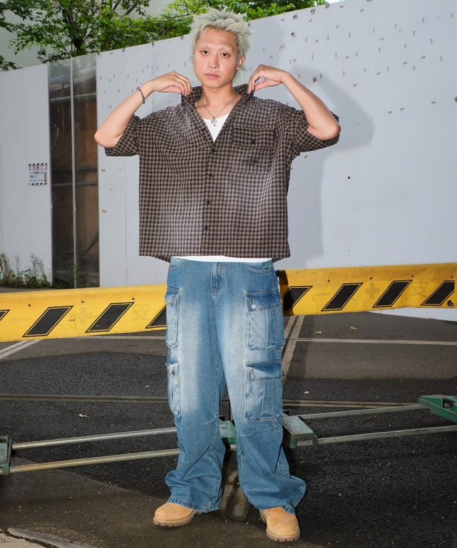 ブラックチェック1 モデル：178cm L着用