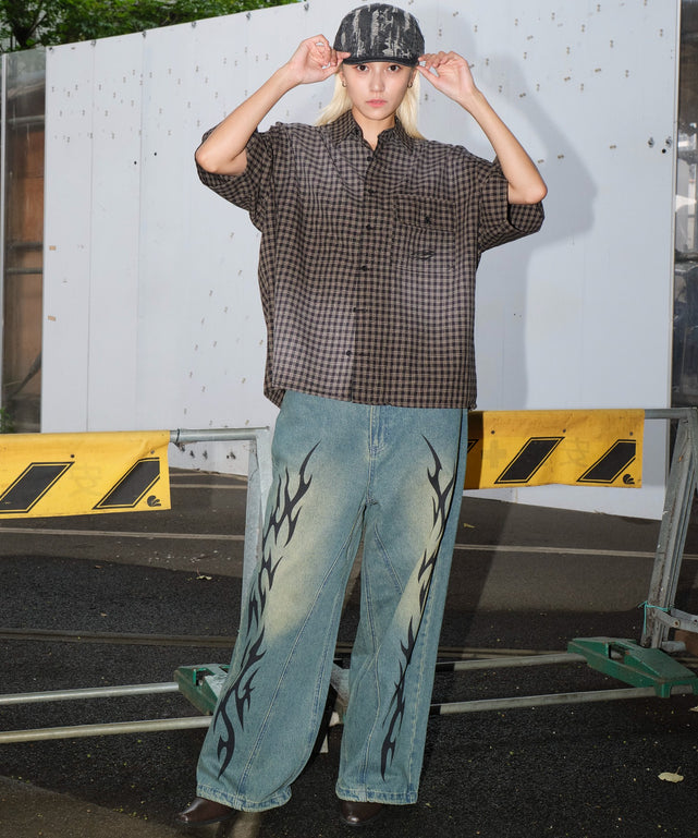 ブラックチェック1 モデル：172cm L着用