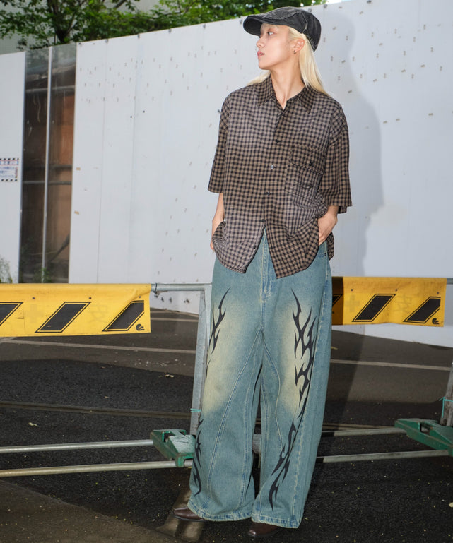 ブラックチェック1 モデル：172cm L着用