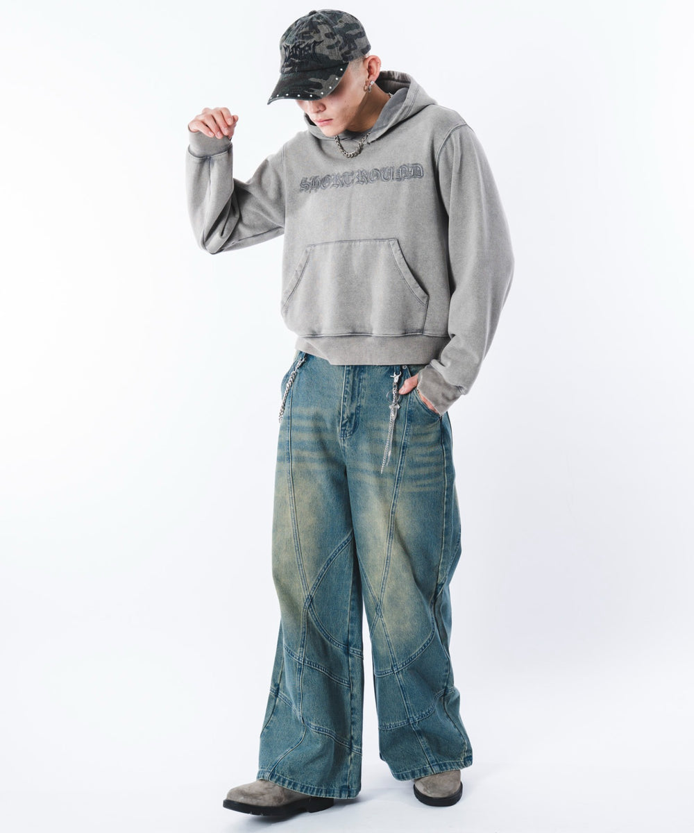 デニム中濃加工 モデル：180cm L着用