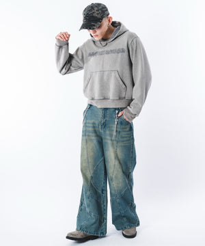 デニム中濃加工 モデル：180cm L着用