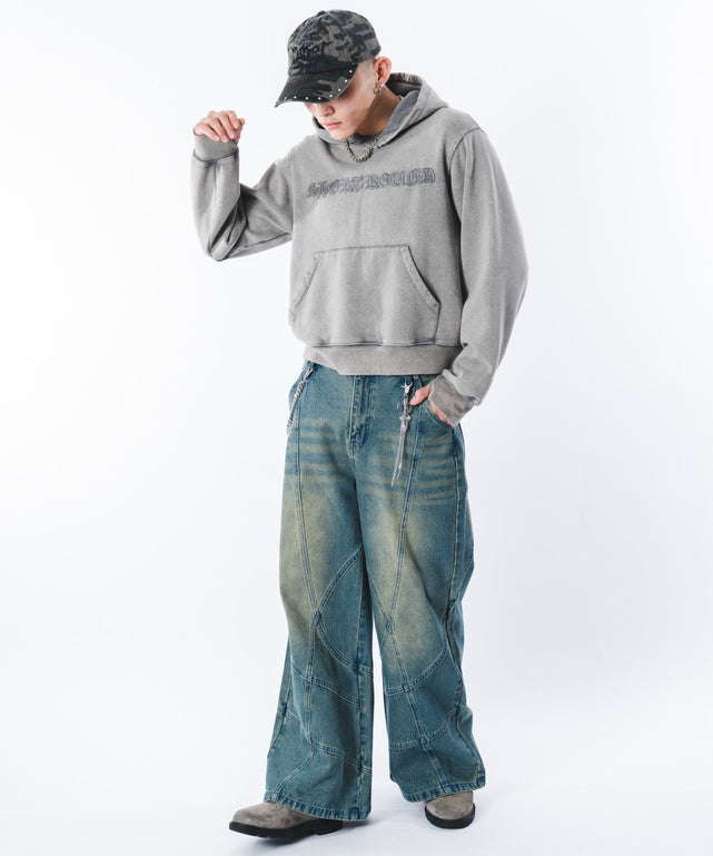 デニム中濃加工 モデル：180cm L着用