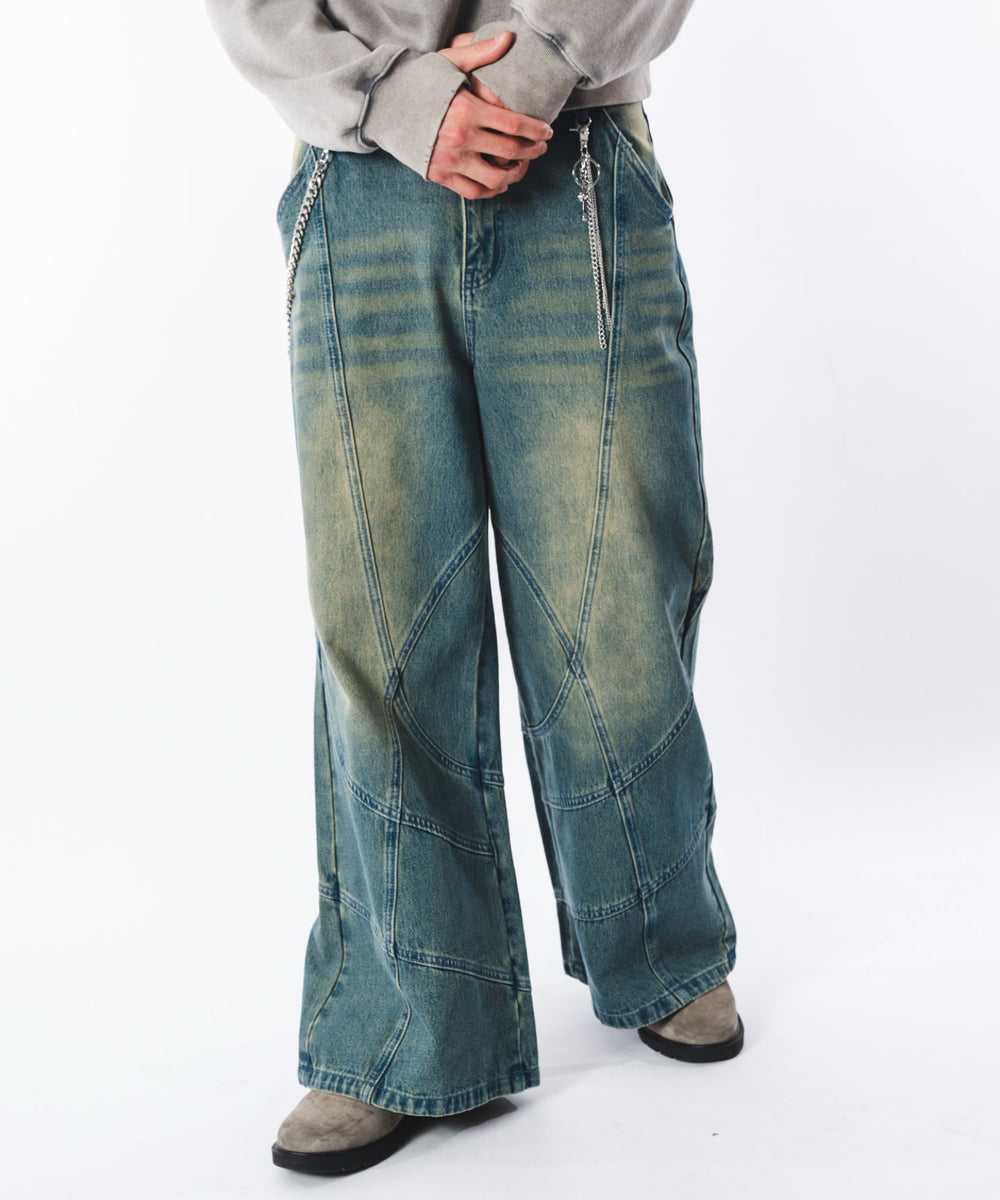 デニム中濃加工 モデル：180cm L着用