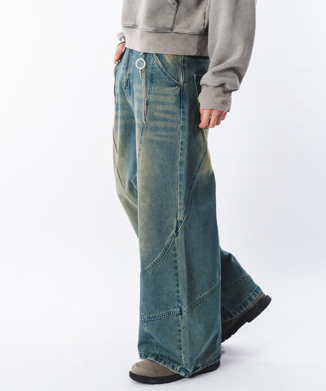 デニム中濃加工 モデル：180cm L着用