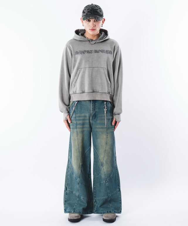 デニム中濃加工 モデル：180cm L着用