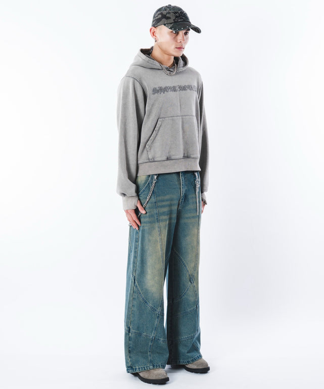 デニム中濃加工 モデル：180cm L着用