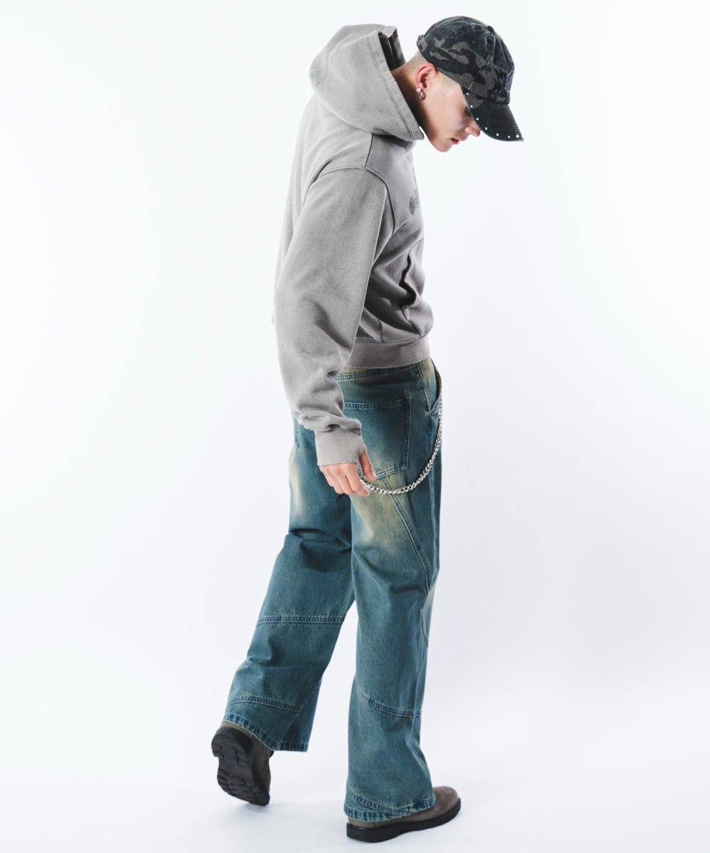 デニム中濃加工 モデル：180cm L着用