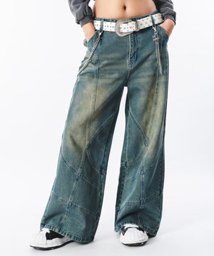 デニム中濃加工 モデル：172cm L着用