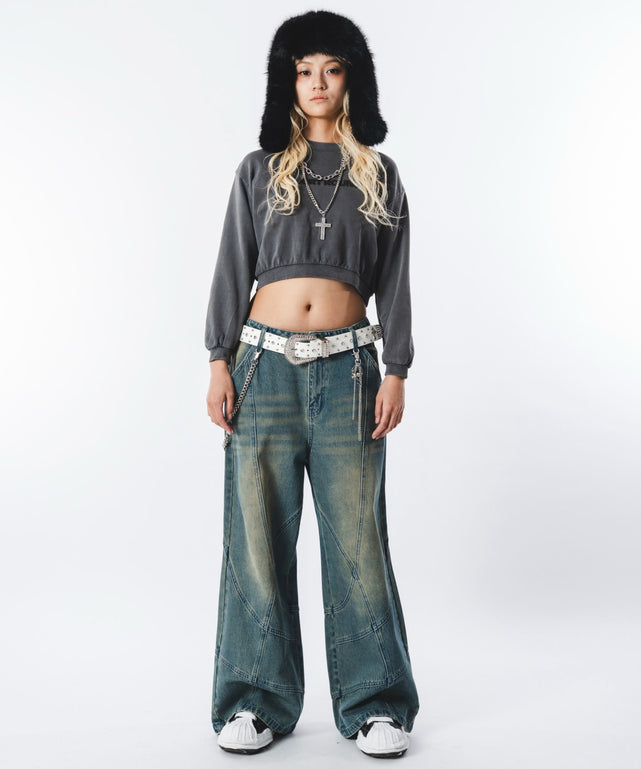 デニム中濃加工 モデル：172cm L着用